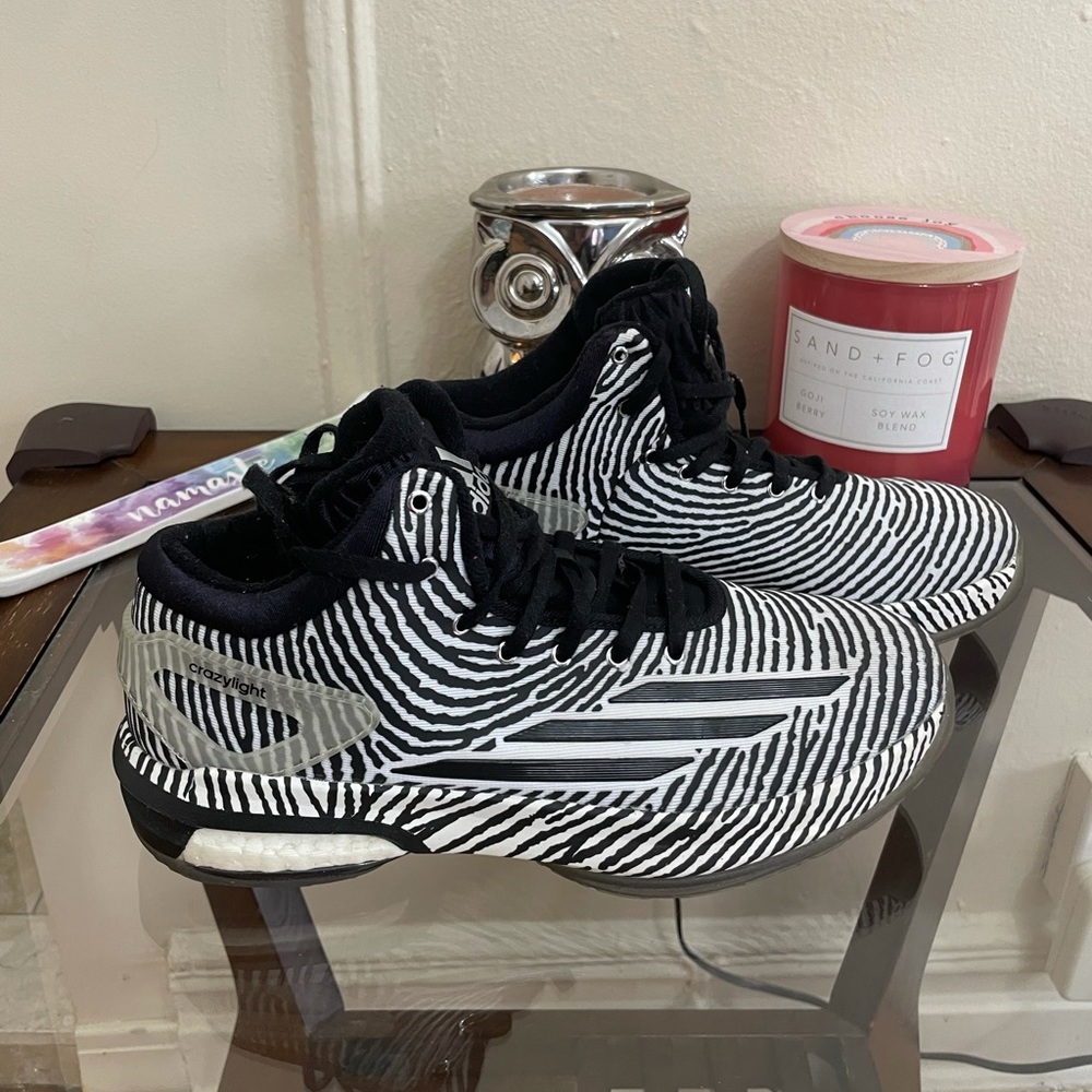 Black and white Adidas sneakers